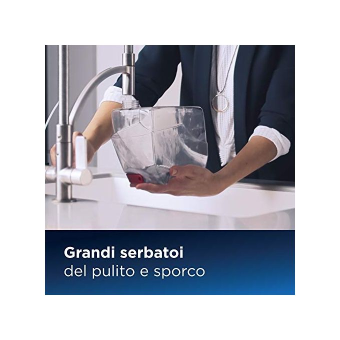 Bissell 1558N SpotClean Pro Pulitore Portatile e Lavamoquette per Macchie ed Aloni Capacita' 2,9 Litri Potenza 750 W Rosso-Titanio