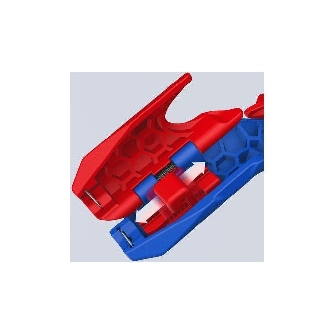 Knipex 16 95 03 SB ErgoStrip PV Utensile spelacavi per cavi rotondi e solari diametro 4 fino a 6 mm colore Blu Rosso