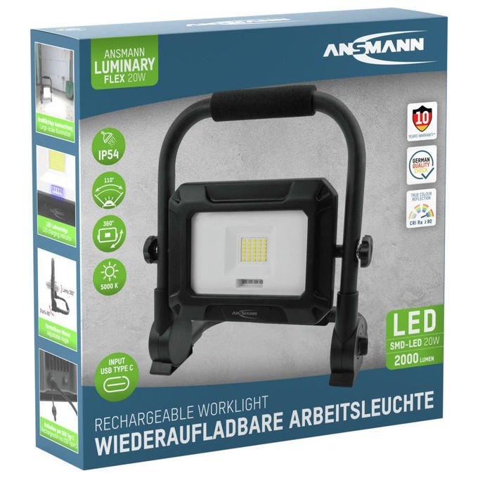 Ansmann FL20W-R Faro da lavoro LED 20 W 2000 lm 5000 K IP54 colore Nero