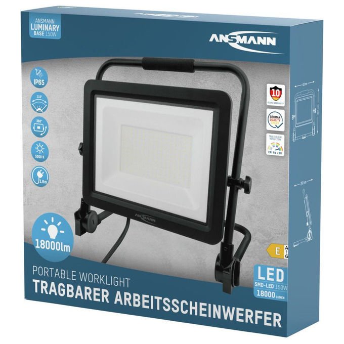 Ansmann 1600-0629 FL150W-AC Proiettore da cantiere LED 150 W 18000 lm 5000 K colore Nero