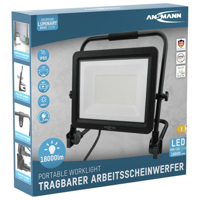 Ansmann 1600-0629 FL150W-AC Proiettore da cantiere LED 150 W 18000 lm 5000 K colore Nero