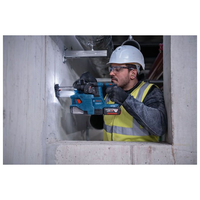Bosch GDE18V12 Professional Sistema di gestione della polvere per martelli perforatori diametro max 10 mm filtro HEPA colore Blu