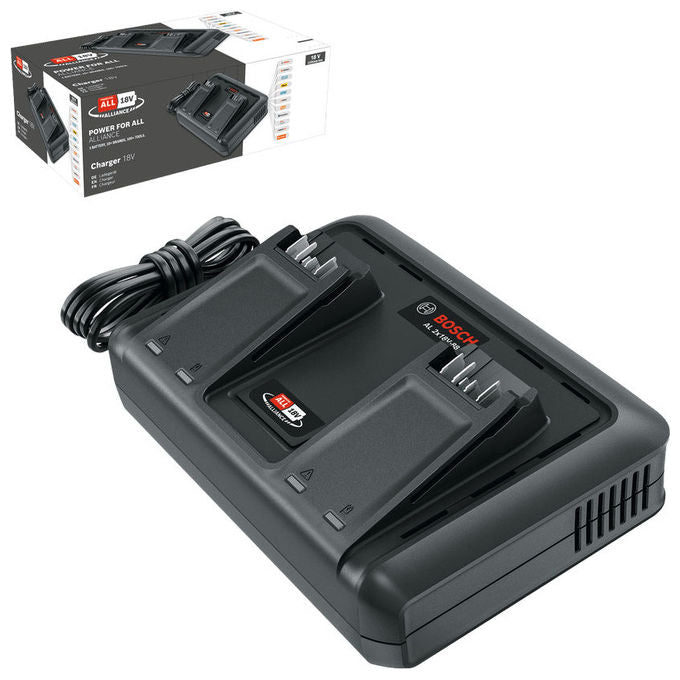 Bosch 1600A03607 Caricabatterie AL 2 x 18V-88 2 slot carica parallela 4,4 A tensione 18 V colore Nero