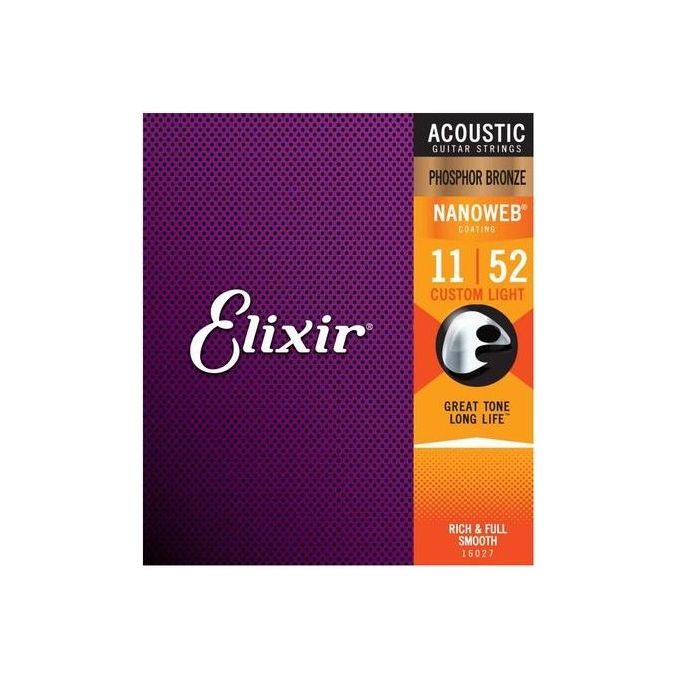 Elixir Muta Corde Chitarra Acustica Elixir 16027 Acoustic Phosphor Bronze Nan