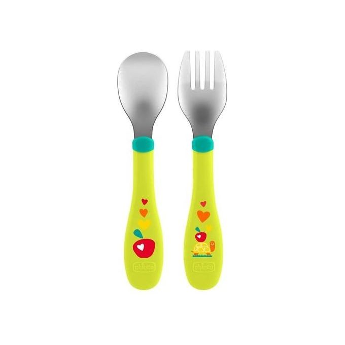 Chicco Set 2 Posatine in Acciaio Inox 18m+
