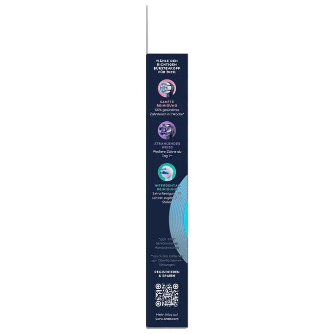 Oral-B 16262907 iO Ultimative Reinigung Testine Spazzolino Elettrico 6 Pezzi Compatibili con iO Rimuove Fino al 100% della Placca Ogni 3 Mesi Colore Nero