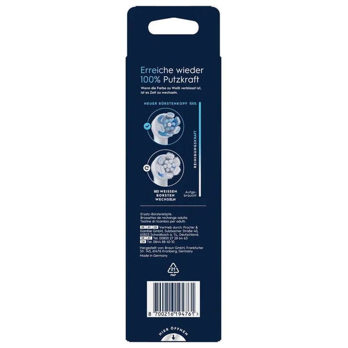 Oral-B 16262927 iO Ultimative Reinigung Testine di Ricambio 6 Pezzi compatibili con spazzolini Oral-B iO colore Bianco