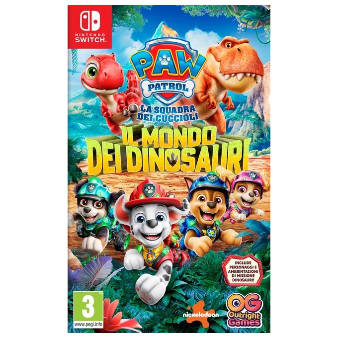 Outright Games 5061005357525 Paw Patrol La Squadra Dei Cuccioli: Il Mondo Dei Dinosauri Videogioco per Nintendo Switch genere Azione Avventura colore Nero