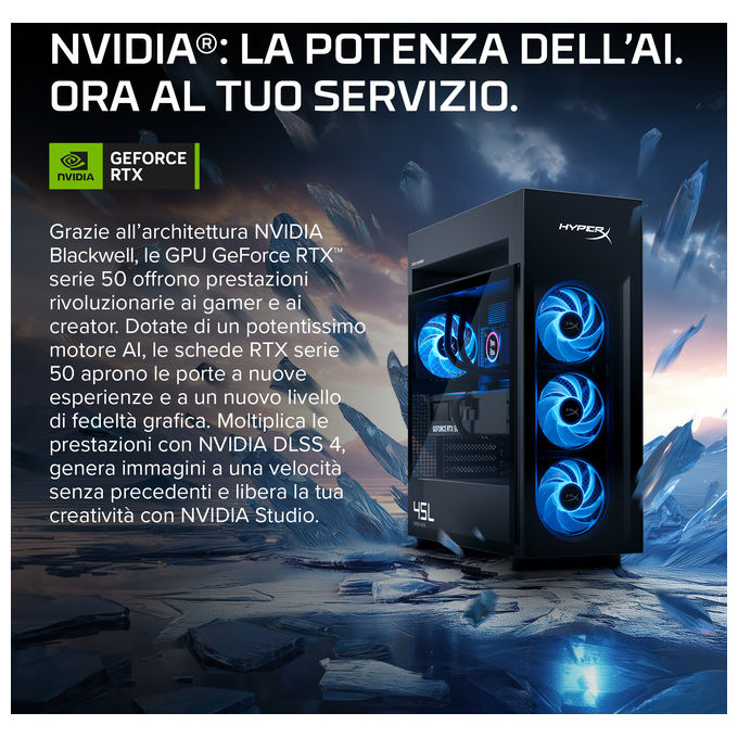 HP E4EU2EA OMEN MAX 45L PC Gaming Intel Core Ultra 9 285K 32 GB DDR5 6800 MHz NVIDIA GeForce RTX 5070 12 GB GDDR7 Wi-Fi 7 Bluetooth 6.0 Tower colore Nero