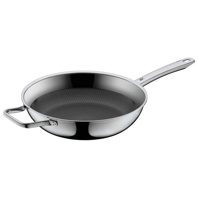 WMF 17.5648.6411 Profi Resist Padella Alta Diametro 28 cm Rivestimento PermaDur Acciaio Cromargan Alluminio colore Nero, Acciaio inox