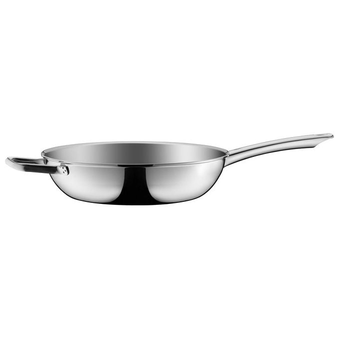 WMF 17.5648.6411 Profi Resist Padella Alta Diametro 28 cm Rivestimento PermaDur Acciaio Cromargan Alluminio colore Nero, Acciaio inox