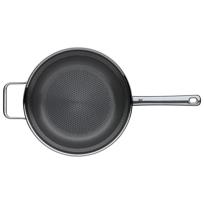 WMF 17.5648.6411 Profi Resist Padella Alta Diametro 28 cm Rivestimento PermaDur Acciaio Cromargan Alluminio colore Nero, Acciaio inox