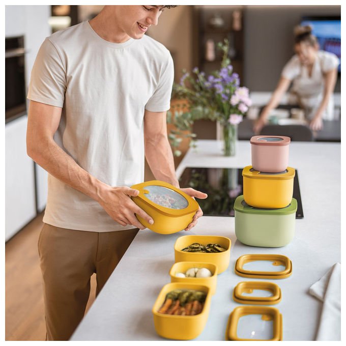 Guzzini 17072652 STOREandMORE Contenitore Ermetico in Plastica Biologica 2,8 L Lavabile in Lavastoviglie Microonde e Congelatore colore Assortiti