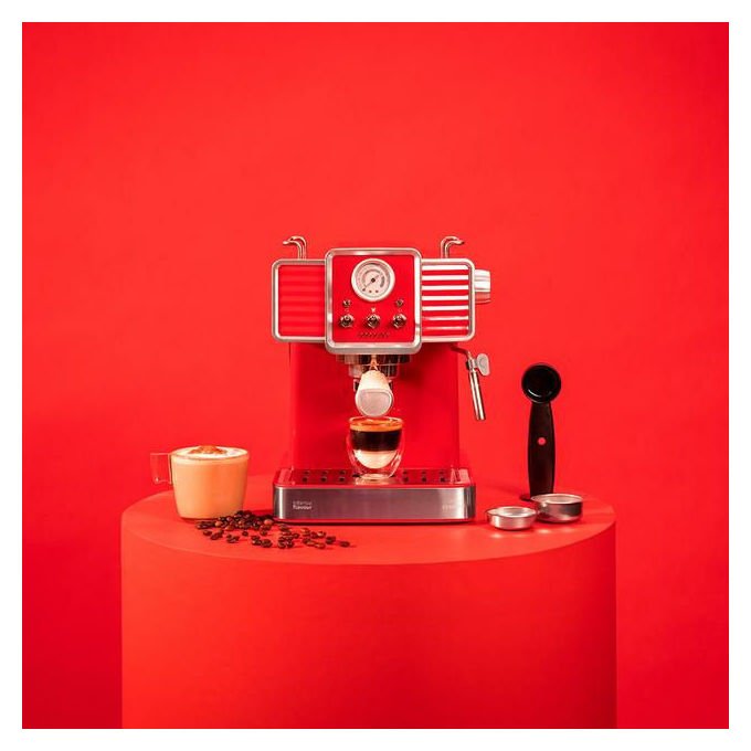 Cecotec 01727 Power Espresso 20 Tradizionale Macchina da caffe' 1,5 L 20 bar 1350 W con montalatte e spegnimento automatico colore Rosso