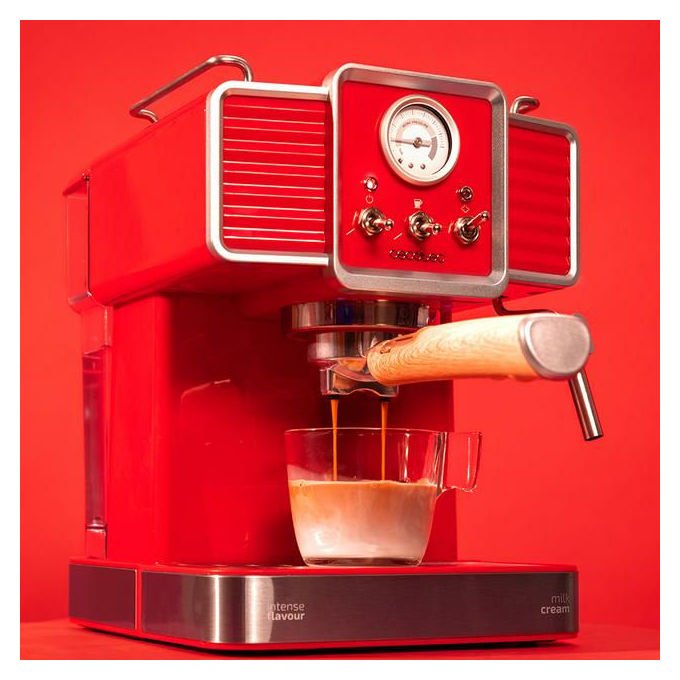 Cecotec 01727 Power Espresso 20 Tradizionale Macchina da caffe' 1,5 L 20 bar 1350 W con montalatte e spegnimento automatico colore Rosso