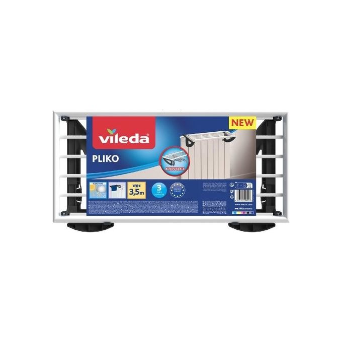 Vileda Pliko Stendibiancheria per Termosifone Bianco e Azzurro per un Asciugatura Efficiente e Rapida in Spazi Ridotti