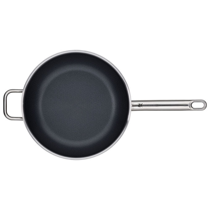WMF 1759486411 Ultimate Profi Resist Stielpfanne hoch 28 cm adatta a tutti i piani cottura incluso induzione cottura uniforme fondo ultra piatto manico freddo resistente al calore fino a 250 °C colore Acciaio