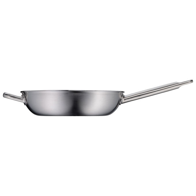 WMF 1759486411 Ultimate Profi Resist Stielpfanne hoch 28 cm adatta a tutti i piani cottura incluso induzione cottura uniforme fondo ultra piatto manico freddo resistente al calore fino a 250 °C colore Acciaio
