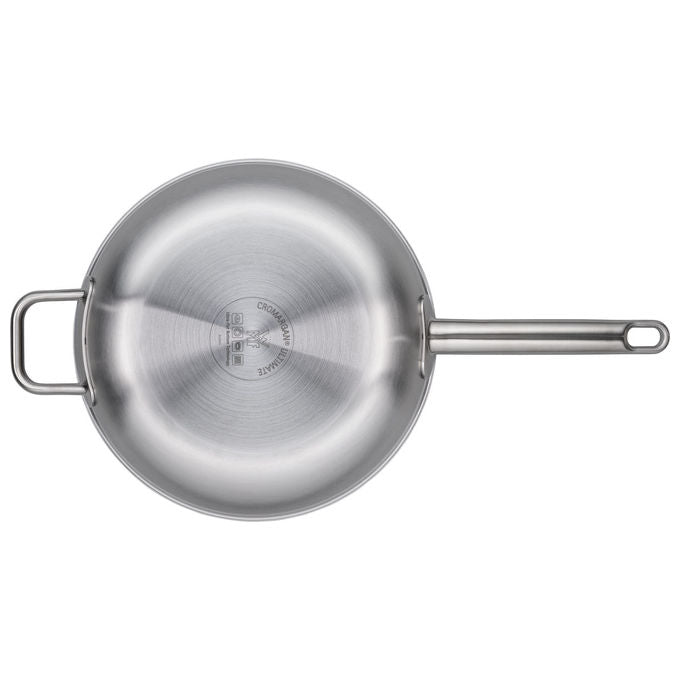 WMF 1759486411 Ultimate Profi Resist Stielpfanne hoch 28 cm adatta a tutti i piani cottura incluso induzione cottura uniforme fondo ultra piatto manico freddo resistente al calore fino a 250 °C colore Acciaio