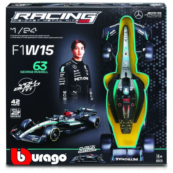 Bburago 18-28514-KIT Kit modello da montare Mercedes-AMG Petronas F1 W15 2024 #63 scala 1:24 colore N-A