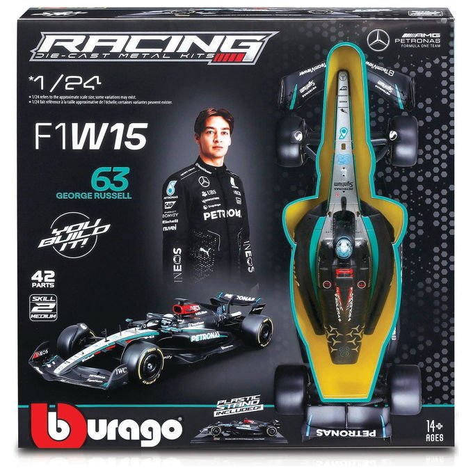 Bburago 18-28514-KIT Kit modello da montare Mercedes-AMG Petronas F1 W15 2024 #63 scala 1:24 colore N-A