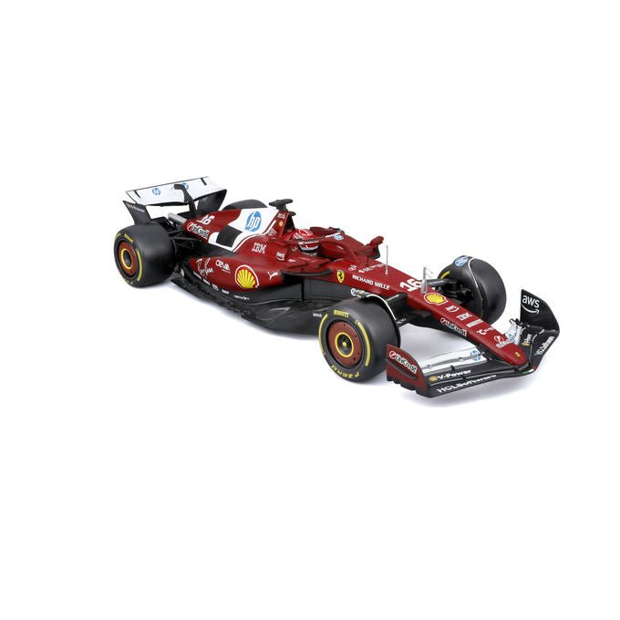 Bburago 18-16816-L F1 Ferrari SF-25 Modellino Auto Gia' Assemblato Scala 1:18 Die-cast con Parti in Plastica Numero 16 Charles Leclerc Stagione 2025 colore Rosso