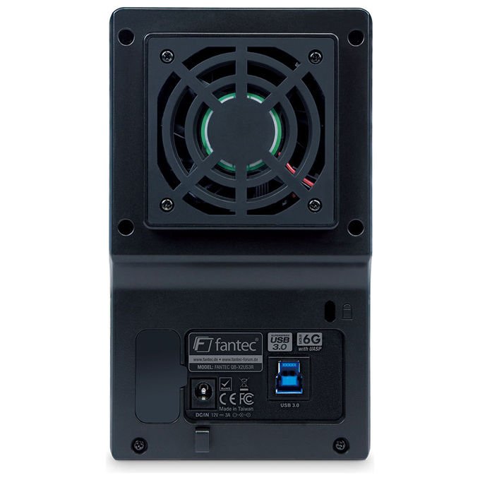 Fantec 1826 QB-X2US3R Baie di Dischi Esterna per 2x HDD SATA 3.5'' USB 3.0 RAID 0 1 JBOD BIG colore Nero
