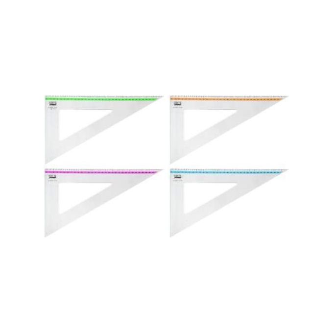 Scatto – Squadra da disegno 60° in plastica trasparente, 32 cm, bordo graduato