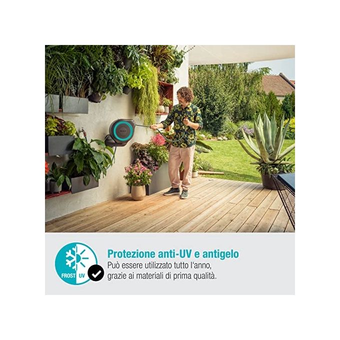 Gardena Avvolgitubo a Parete RollUp S Turchese 15mt