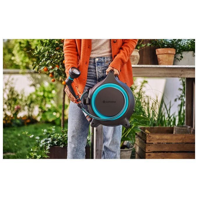 Gardena 18690-20 Avvolgitubo Mobile MoveMatic 12 m + 1,5 m diametro 8,5 mm colore 5-colore
