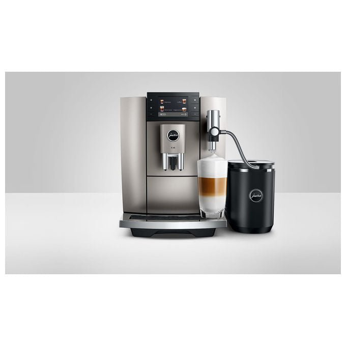 Jura E8 macchina da caffe' automatica, Midnight Silver, 27 specialita', display 3.5'', Wi-Fi, macinino P.A.G.2