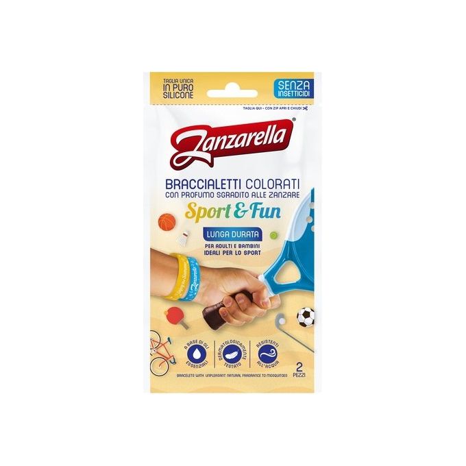 Zanzarella Bracciale Antizanzare Sport e Fun 2 Pezzi