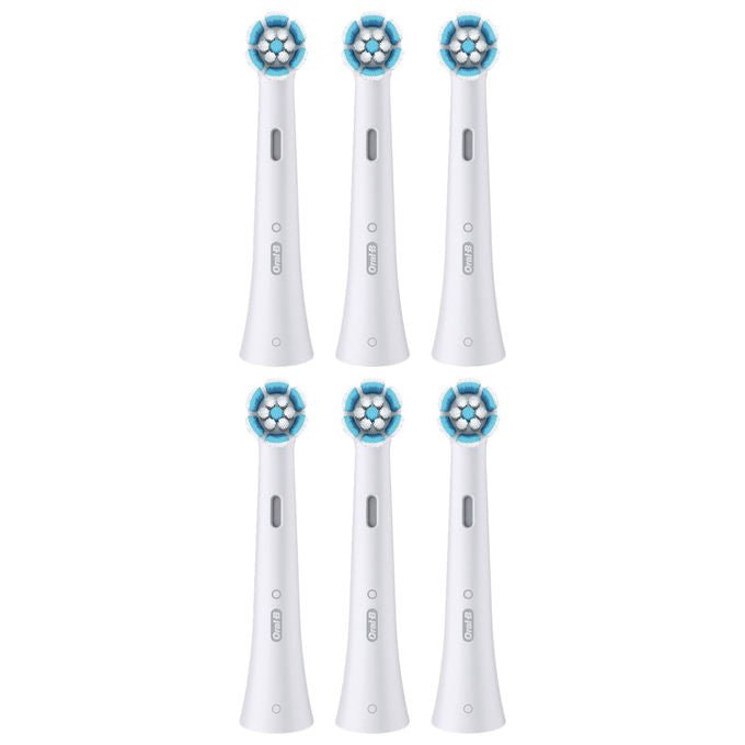 Oral-B 8700216194679 iO Aufsteckbürsten Sanfte Reinigung 6 Stück mit 4000 weichen Borsten und Farbwechselanzeige colore Bianco