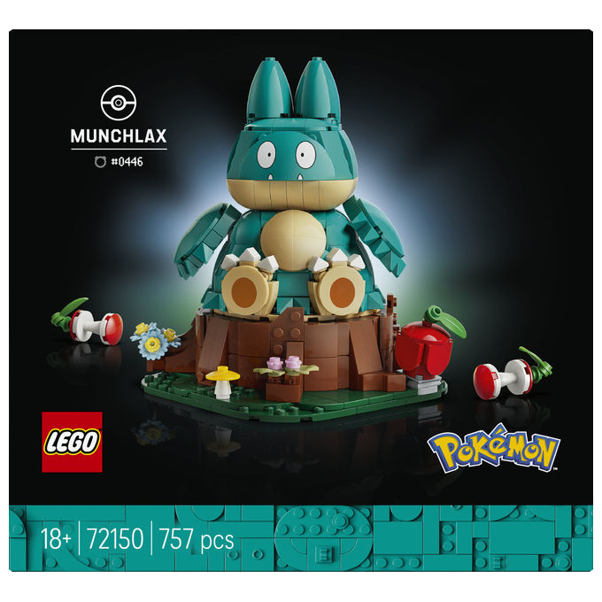 Lego 72150 Set da Costruzione Pokémon Munchlax 757 Pezzi Altezza 18 cm colore Multicolore
