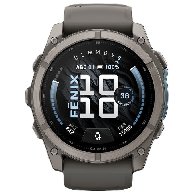 Garmin 010-04763-01 Fenix 9 Smartwatch Display AMOLED 1 4 Pollici Titanio Resistente ai Graffi con GPS e Monitoraggio Attivita' colore Pebble Gray