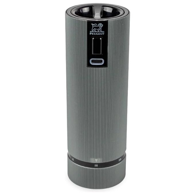 Peugeot 43148 Line Macinapepe Elettrico 15 cm Carbonio con Tecnologia USB-C e Regolazione della Macinatura U'Select colore Carbone