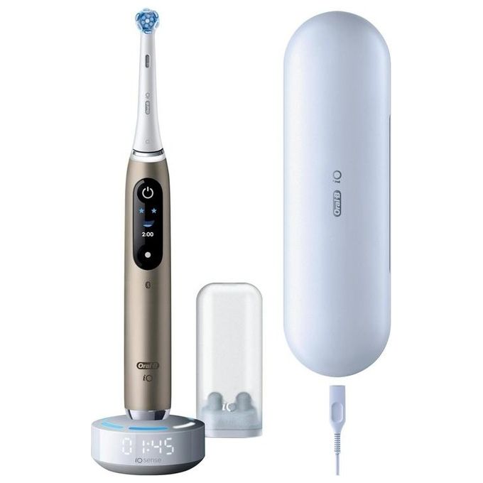 Oral-B 8700216996402 iO Series 10 Spazzolino elettrico con display interattivo 7 modalita' autonomia 336 ore colore Eclipse Gold