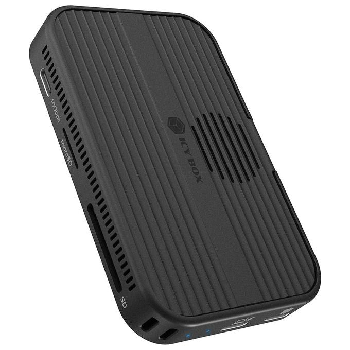 ICY BOX IB-DK4071M-CU31 Docking Station USB 3.2 Gen 2 Type-C con Supporto M.2 SSD e Lettore di Schede Integrato colore Nero