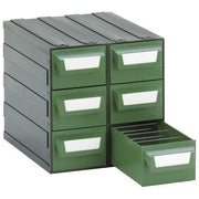 Mobil Plastic CM 22 X 26 X 23 Cassettiera Modulare con 6 Cassetti e 12 Divisori Estraggibili colore Verde