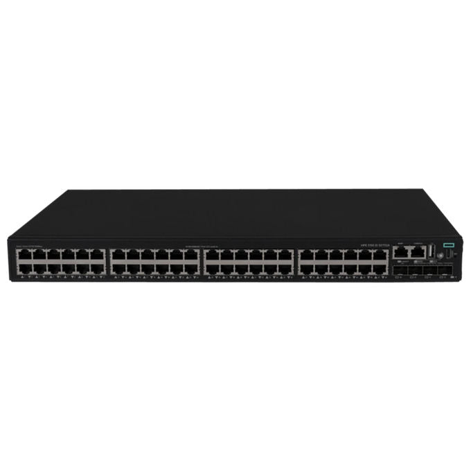 HPE S6X53A#ABB HPE Networking Comware 2150 Switch L3 gestito con 48 porte RJ-45 10M-100M-1G PoE+ 4 porte SFP+ 1G-10G 390W PoE montabile su rack colore Nero