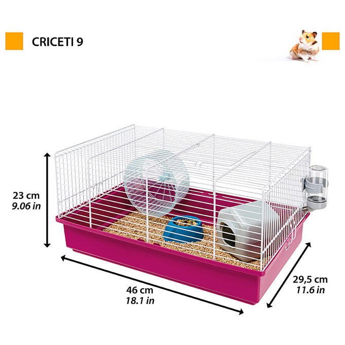 Ferplast Gabbia per Criceti Gabbia per Piccoli Roditori CRICETI 9, in Plastica, Accessori Inclusi