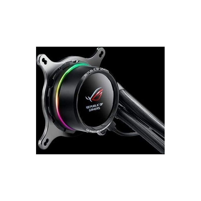 ASUS ROG RYUO 240 Sistema di Raffreddamento per CPU All-In-One Liquid, Display OLED, Aura Sync RGB, 2 Ventole di Raffreddamento da 120 mm, Nero