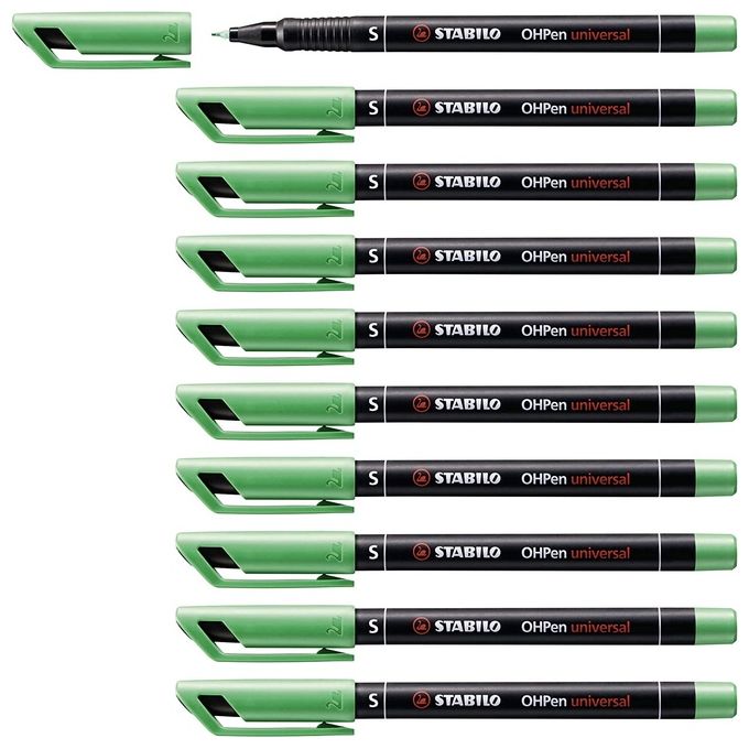 STABILO OHPen universal Superfine permanente colore Verde - Confezione da 10