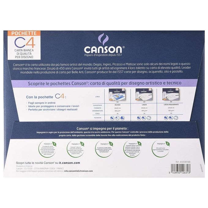 Canson Pochette c4 24x33cm 20fg Ruvido