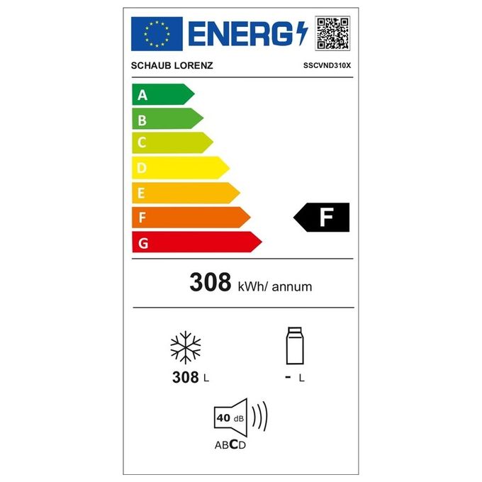 Schaub-Lorenz SSCVND310X Congelatore Verticale Capacita' Lorda 308 Litri Colore Acciaio Inox Classe Energetica F