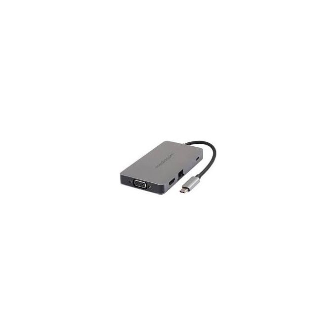 Mediacom MD-C318 Docking Station Usb-C a Hdmi 2 Porte Vga Rj45