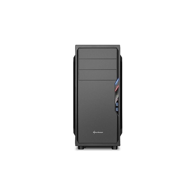 Sharkoon Cabinet atx Sharkoon nero 6slot 44,5x20x43cm 2x5,25' 3x3,5' 4x2,5' 2xusb3.0 1xventola-120mm