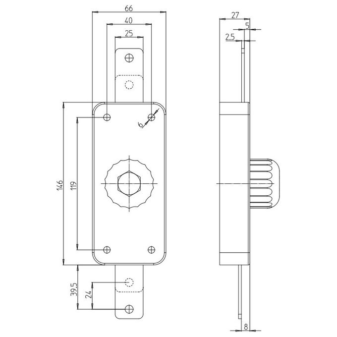CR 220p Serratura Pompa Vern S-A 60mm