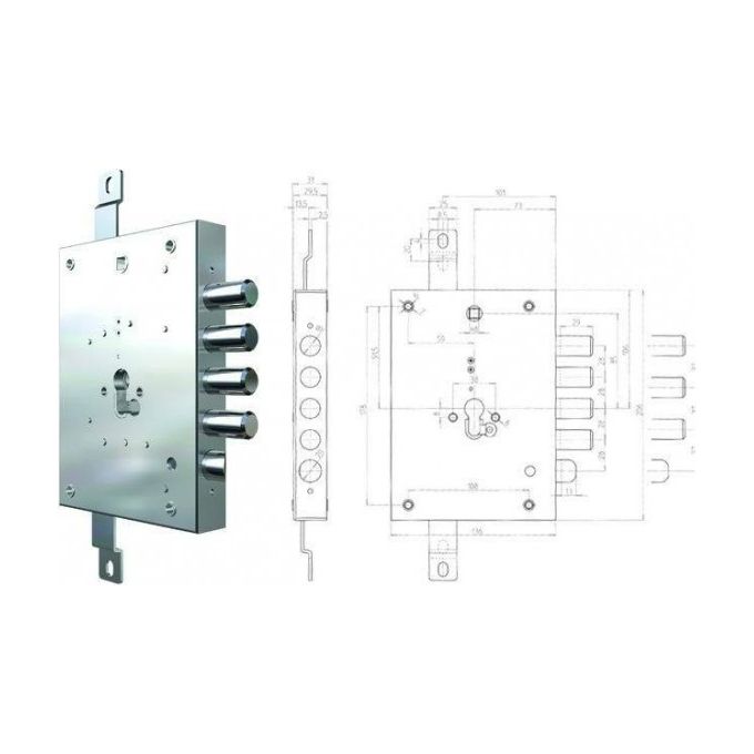 Vigor-Blinky Serrature CR per Porte Blindate 7056g-01a73 Applica. Rev. 7mm