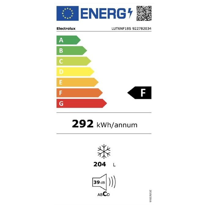 Electrolux LUT6NF18S Congelatore verticale Capacita'204 Litri Classe Energetica F NoFrost  177,2 cm Bianco